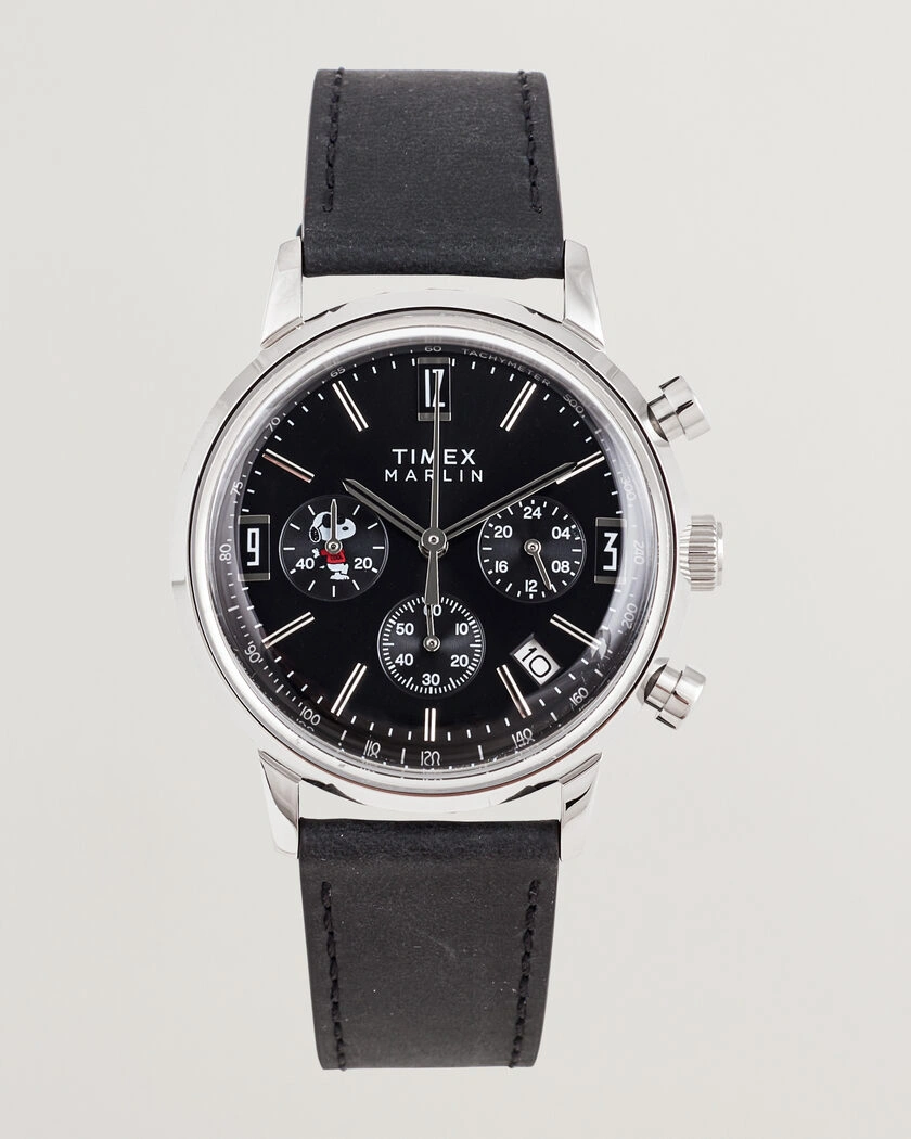Timex x Peanuts Chrono Cool Joe Leather 40mm Black Dial – Schwarz