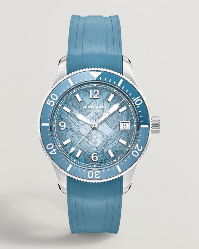 Montblanc Iced Sea Automatic Date 0 Oxygen Rubber Strap Light Blue – Blau