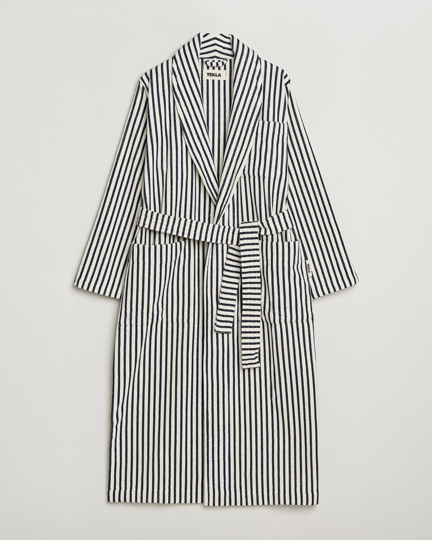 Tekla Organic Terry Classic Bathrobe Sailor Stripes – Mehrfarbig