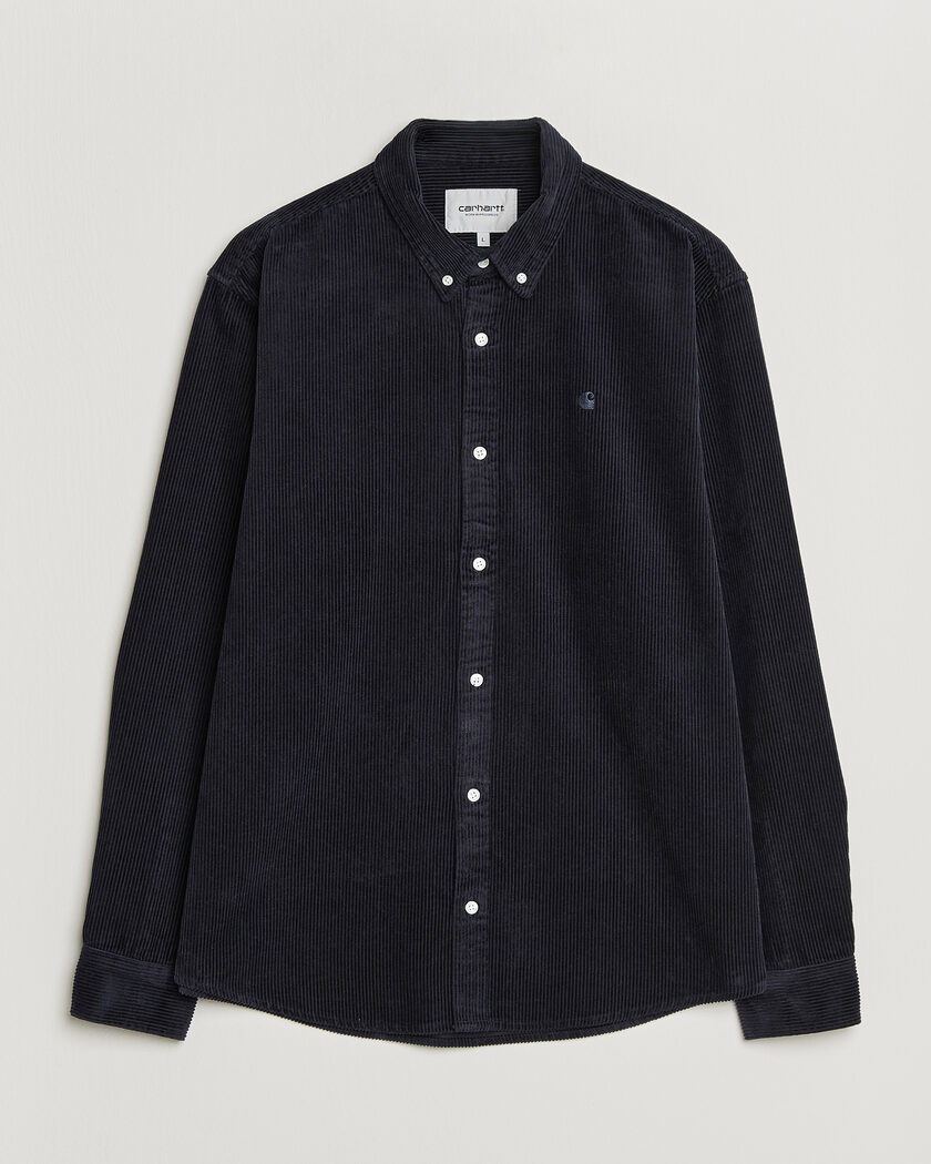 Carhartt WIP Madison Cord Shirt Dark Navy – Blau