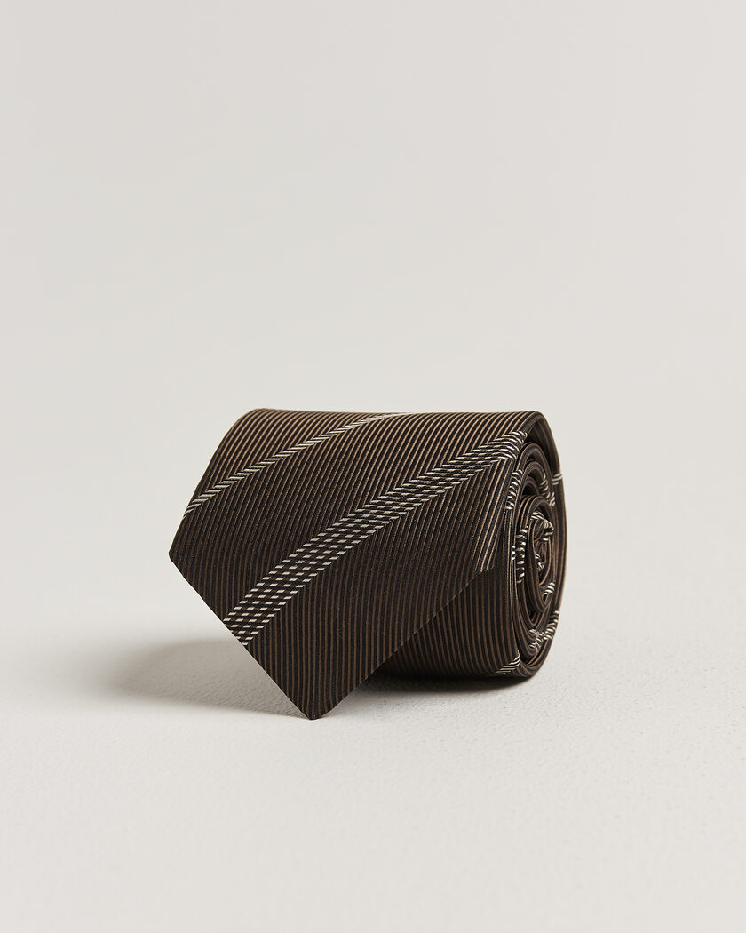 Canali Regimental Stripe Silk Tie Brown – Braun