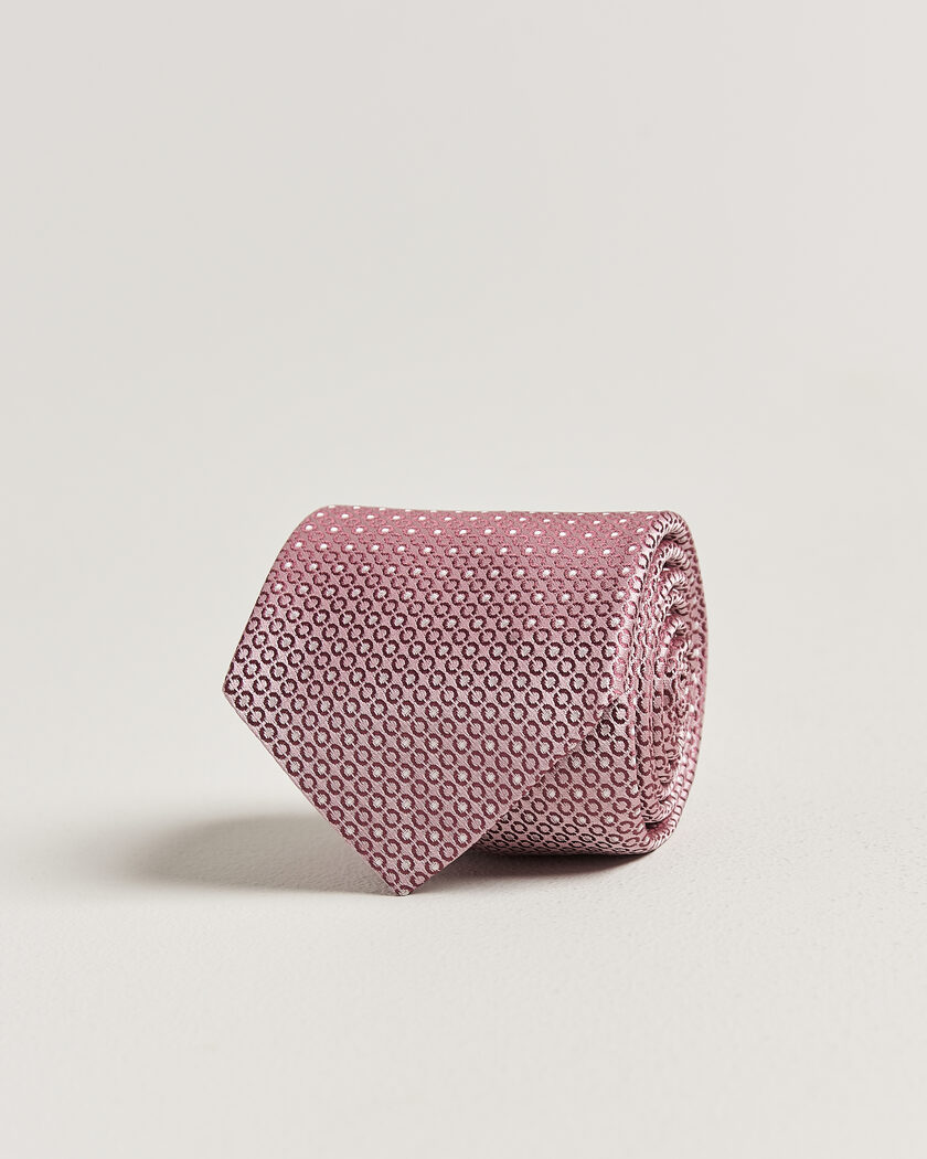 Canali Jacquard Silk Tie Rosa – Rosa