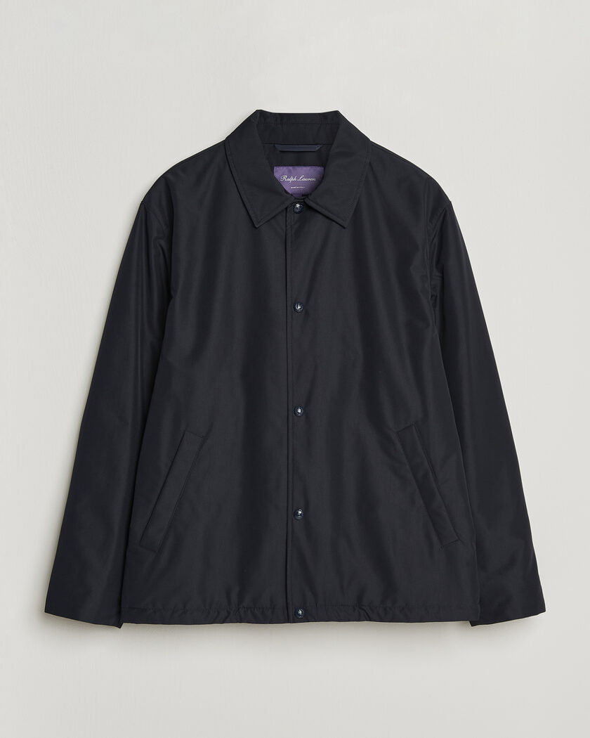 Ralph Lauren Purple Label Nylon Bomber Jacket Racing Navy – Blau