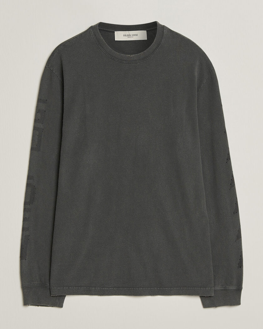 Golden Goose Long Sleeve Garment Dyed T-Shirt Anthracite – Grau