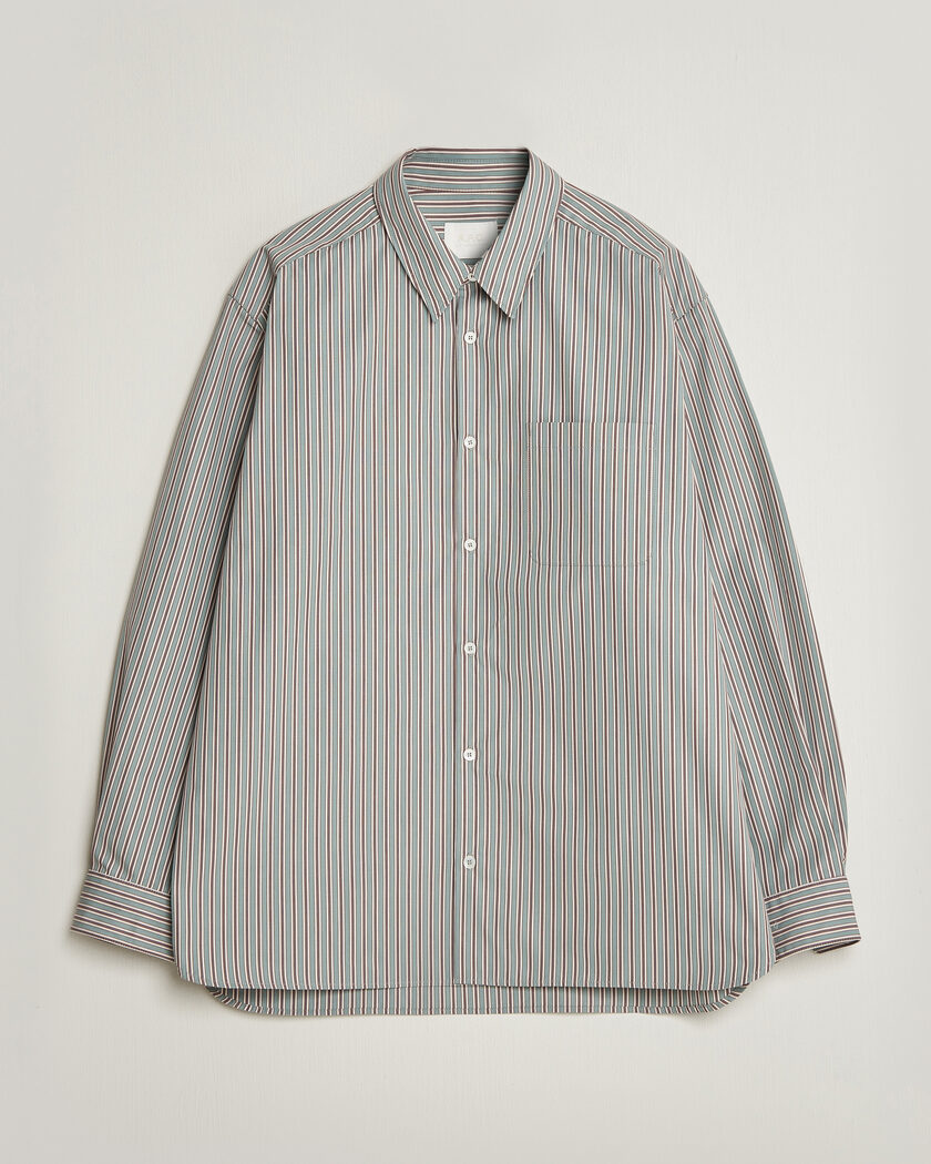A.P.C. Malo Cotton Striped Shirt Almond Green – Grün