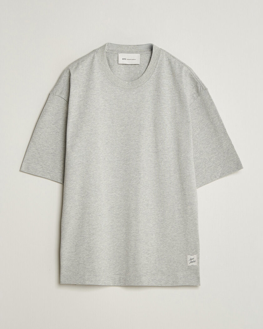 AMI Heritage Logo T-Shirt Light Grey Melange – Grau