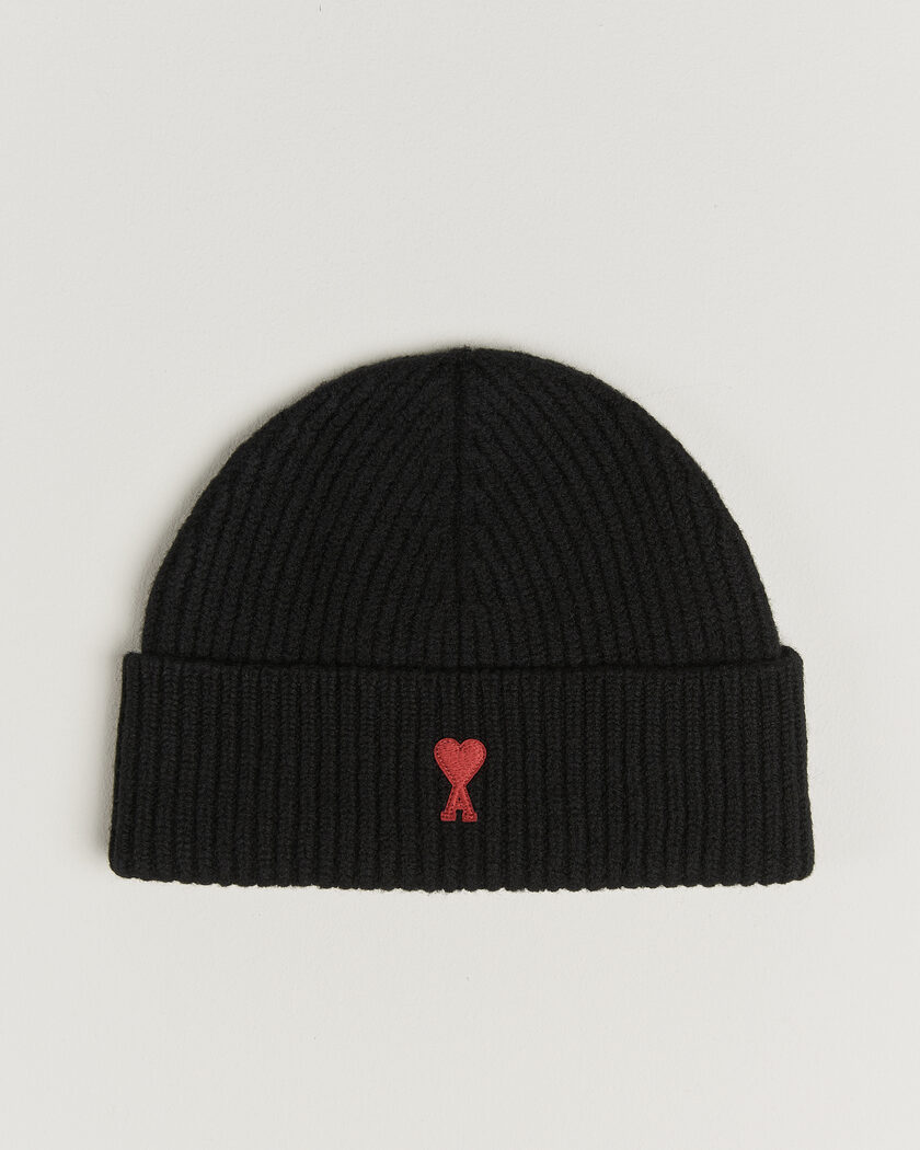 AMI Heart Logo Beanie Black – Schwarz