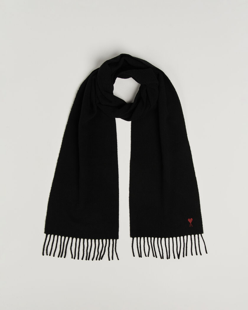 AMI Heart Logo Scarf Black – Schwarz