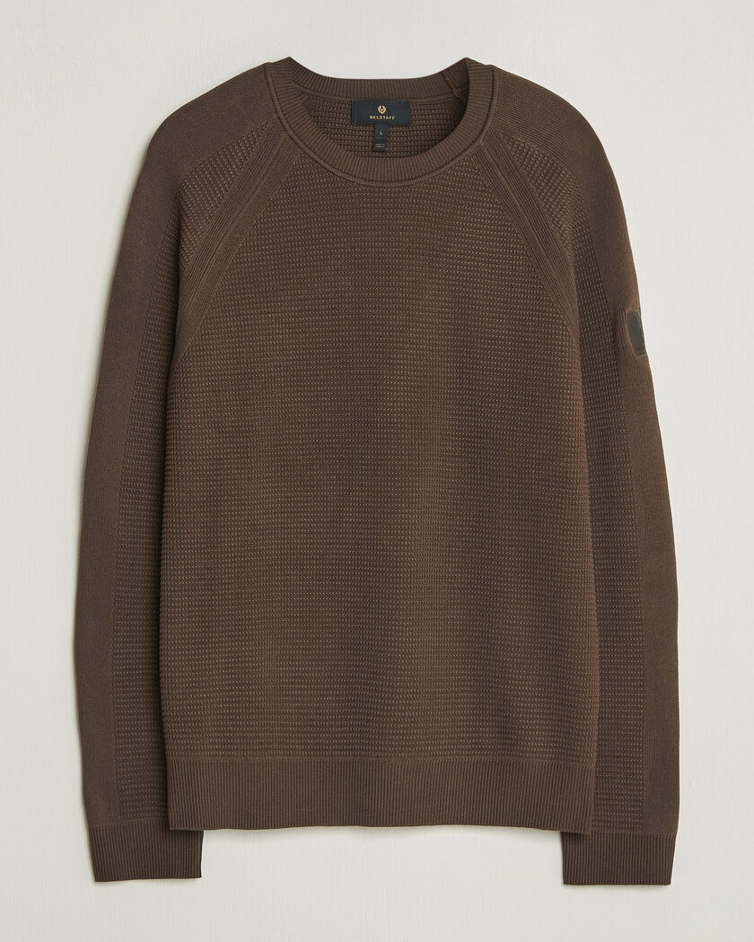 Belstaff Bradwell Cotton Knitted Crew Neck Army Olive – Grün