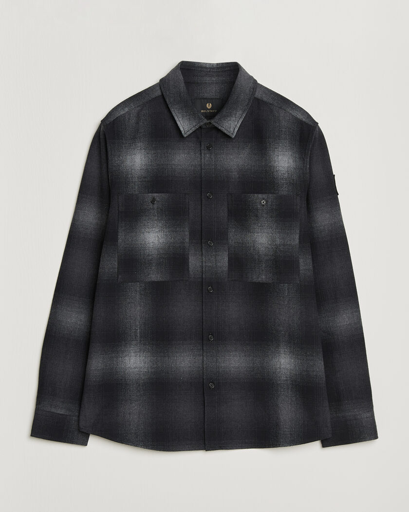 Belstaff Outpost Cotton Flannel Checked Overshirt Black – Schwarz