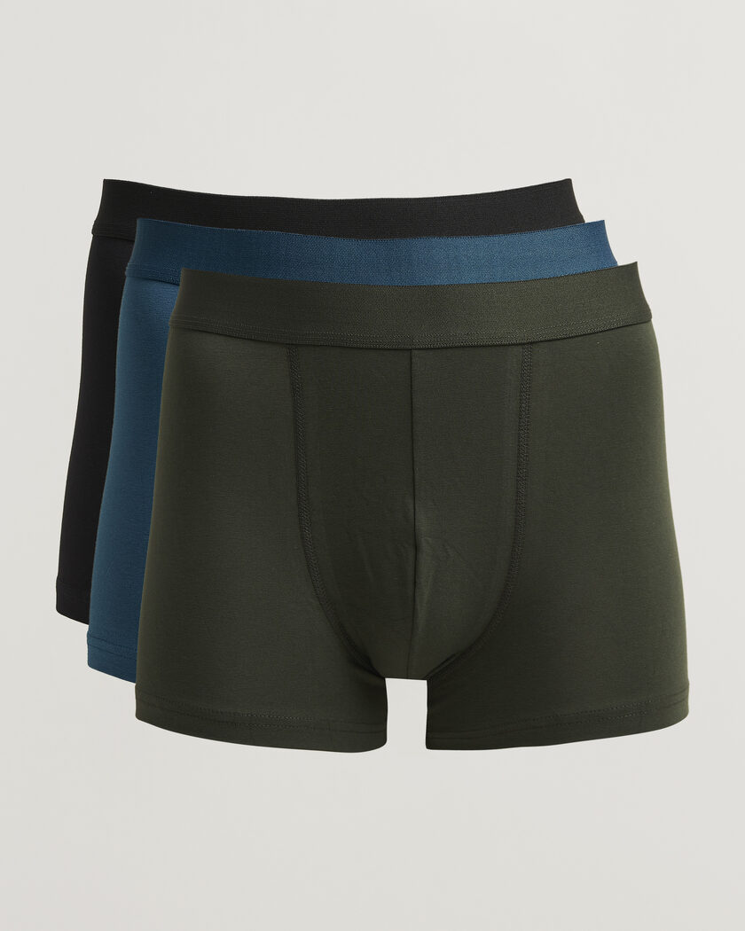 Bread & Boxers 3-Pack Boxer Brief Green/Blue/Black – Mehrfarbig