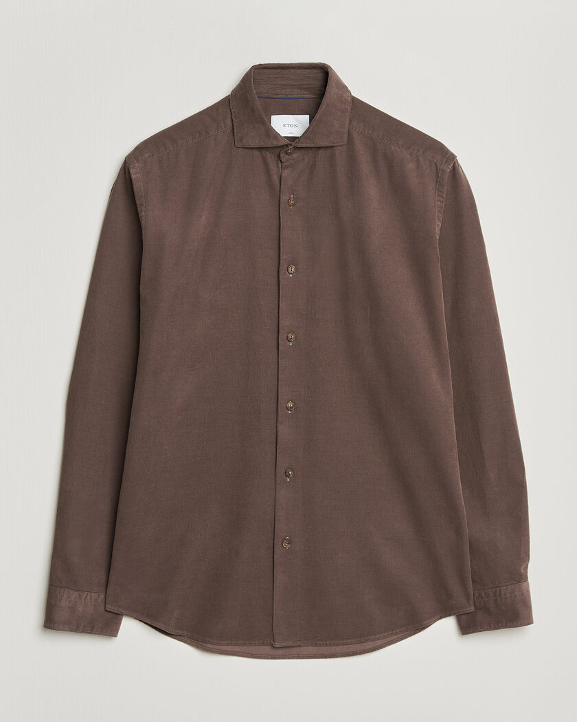 Eton Casual Fit Corduroy Shirt Dark Brown – Braun