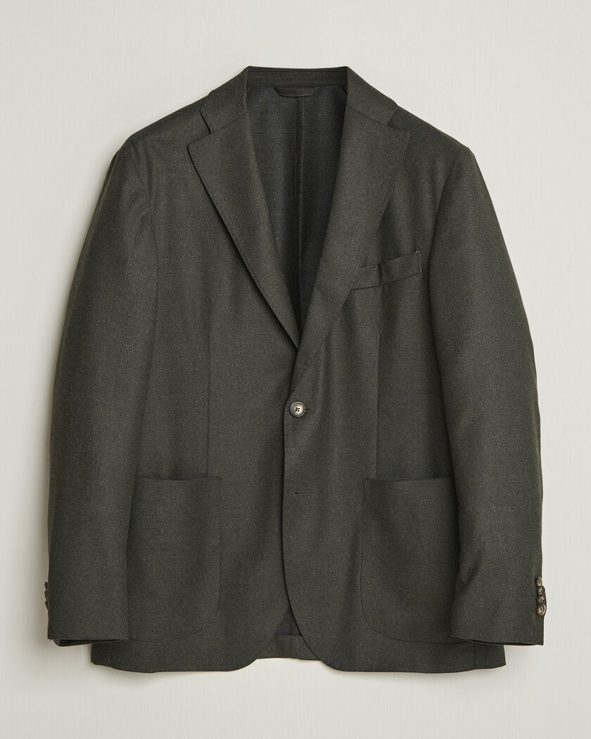 Eton Wool Flannel Soft Jacket Dark Green – Grün
