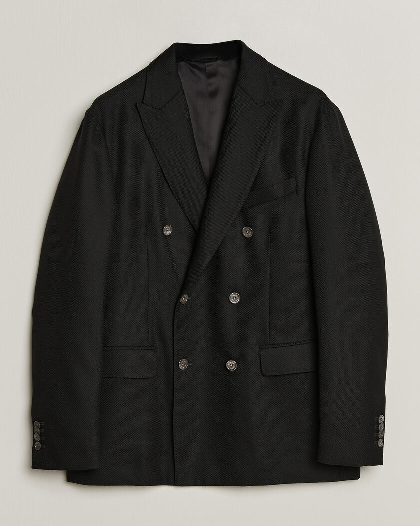 Eton Double Breasted Hopsack Soft jacket Black – Schwarz