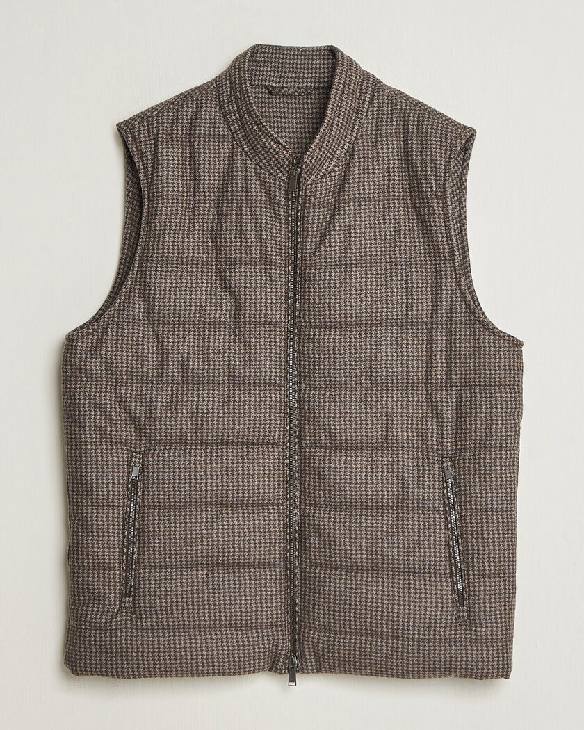 Eton Wool/Cashmere Padded Vest Brown – Braun