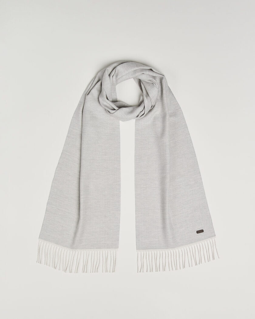 Eton Twill Merino Wool Scarf Light Grey – Grau