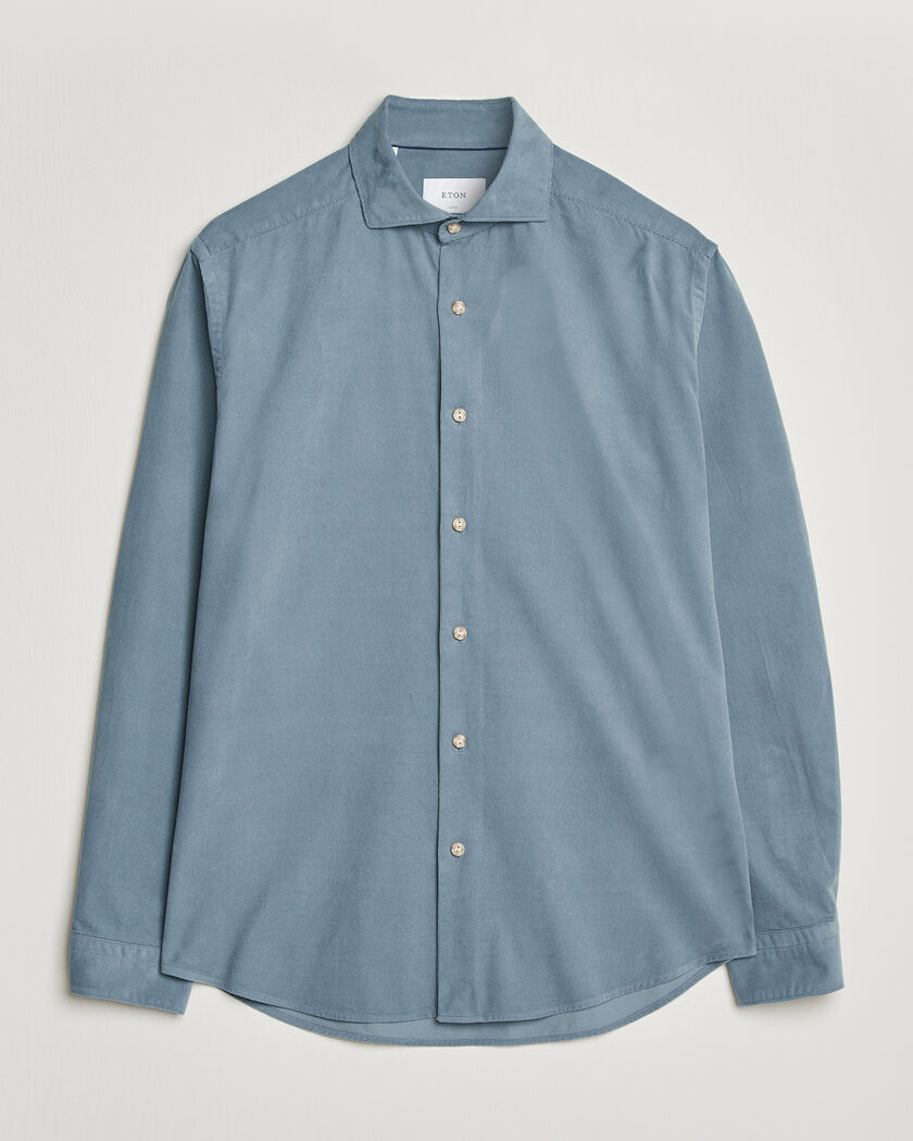 Eton Casual Fit Corduroy Shirt Blue – Blau