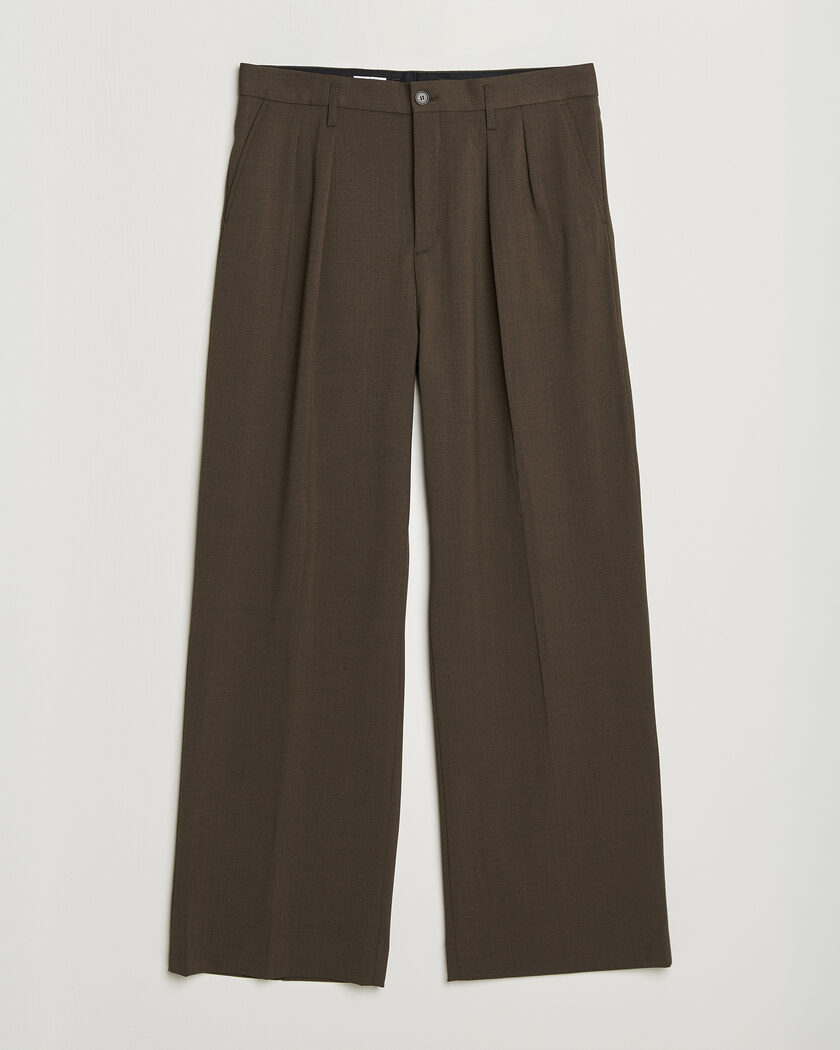 Filippa K Milo Wide Wool Trousers Walnut Brown – Braun