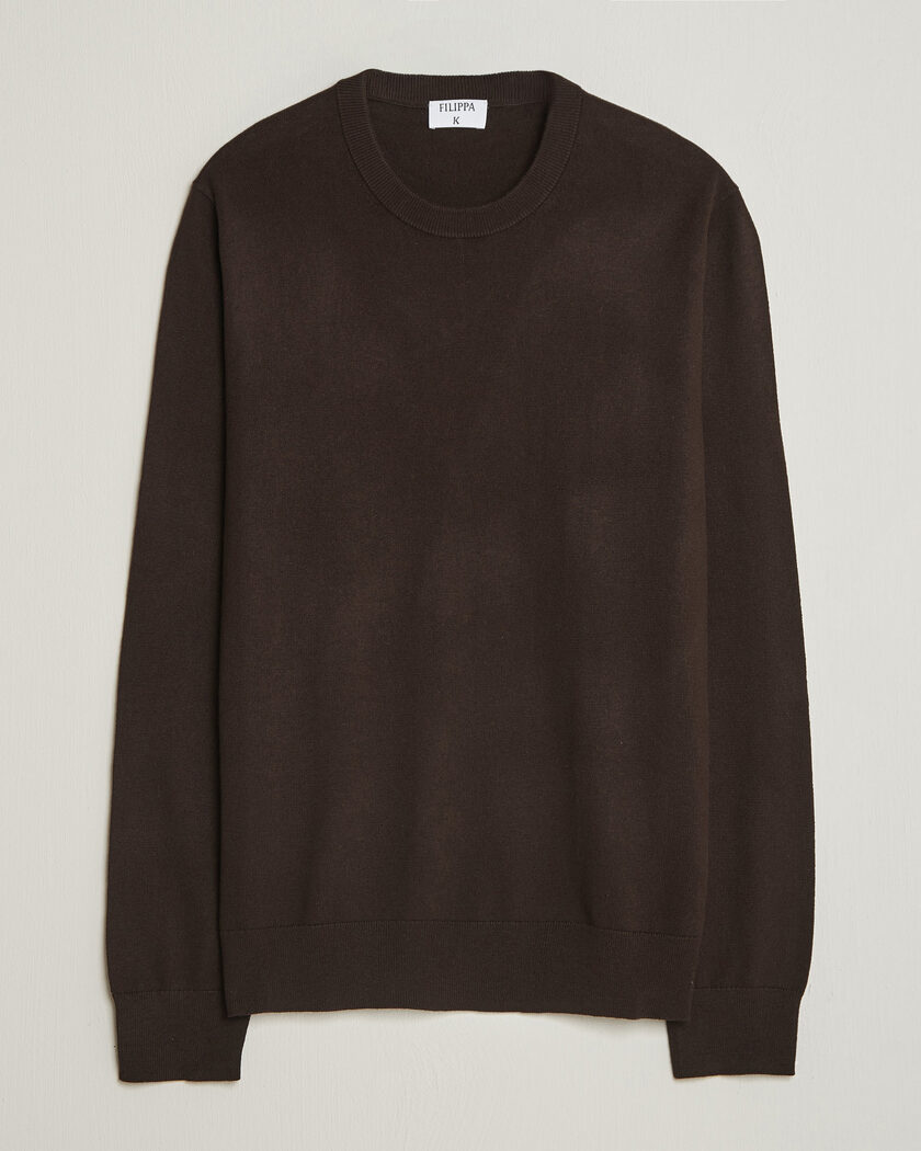 Filippa K Cotton Merino Knitted Sweater Dark Chocolate – Braun