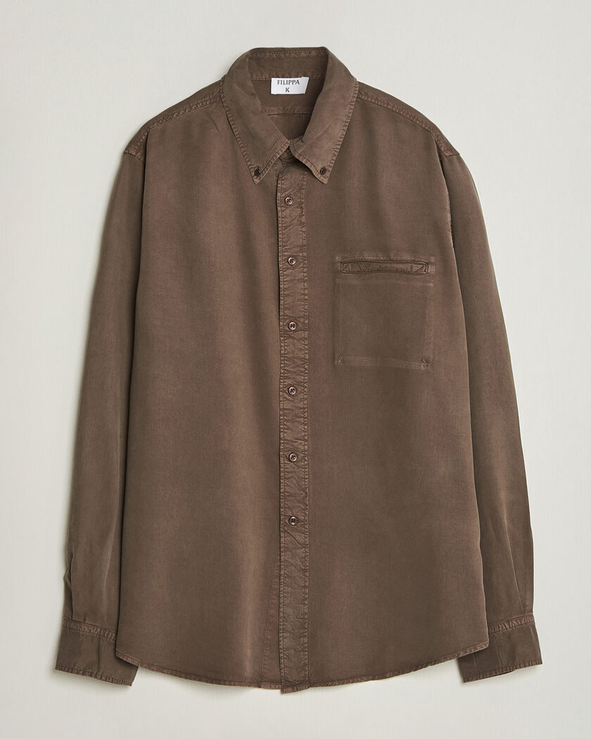 Filippa K Zack Lyocell Shirt Ebony Brown – Braun