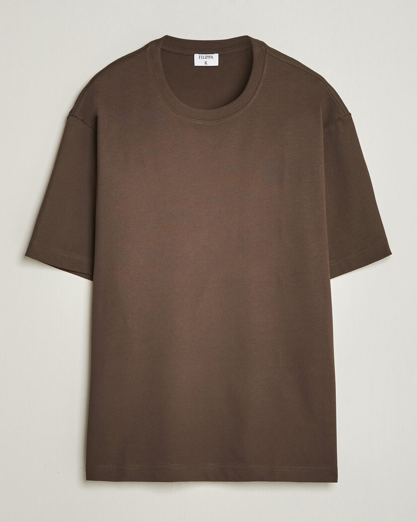 Filippa K Heavy Cotton Crew Neck T-Shirt Golden Brown – Braun