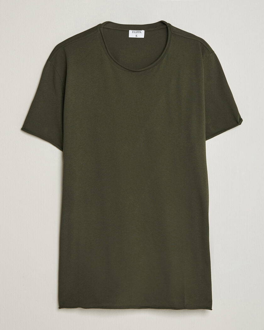 Filippa K Roll Neck Crew Neck T-Shirt Night Green – Grün