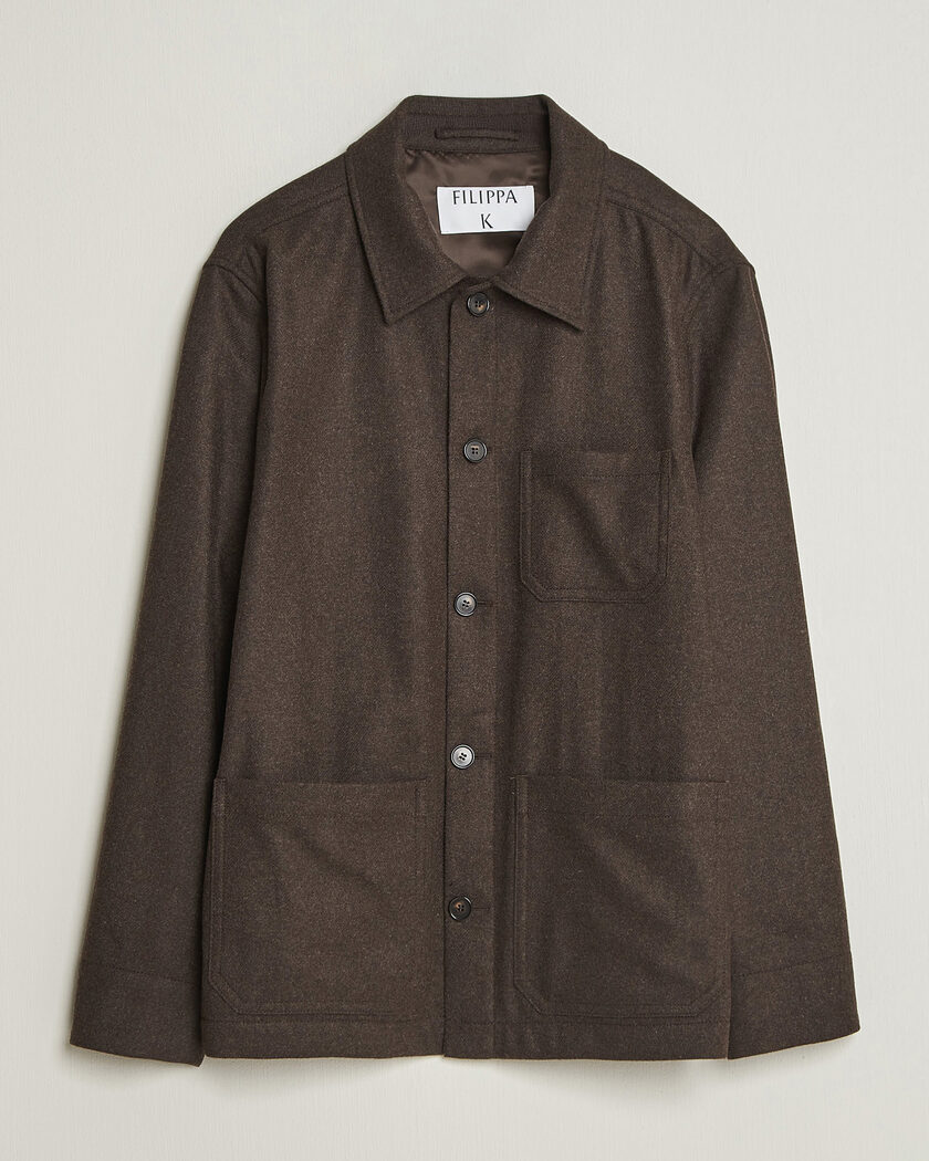 Filippa K Taylor Flannel Overshirt Walnut Brown – Braun
