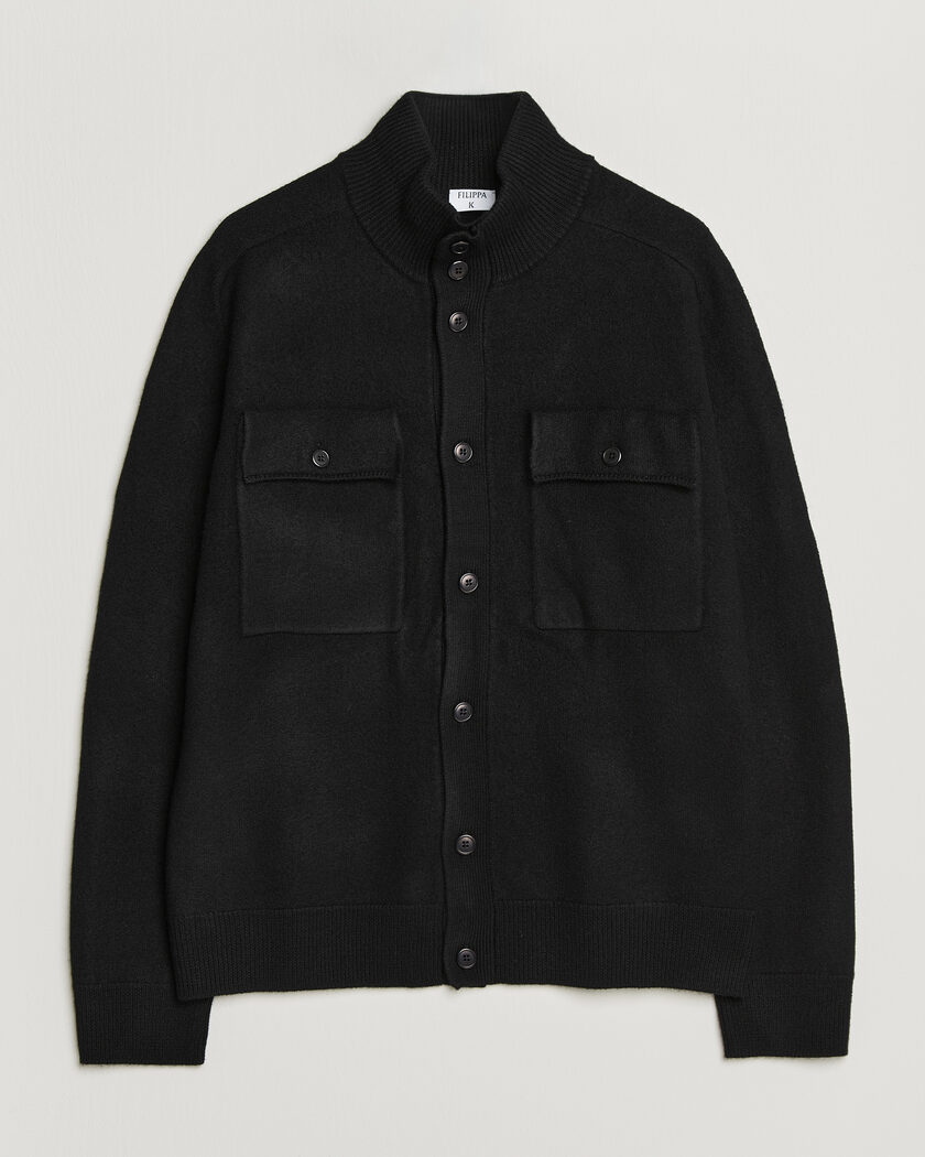 Filippa K Wool Knitted Cardigan Black – Schwarz