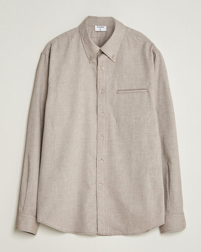 Filippa K Zack Flannel Shirt Mid Brown – Braun