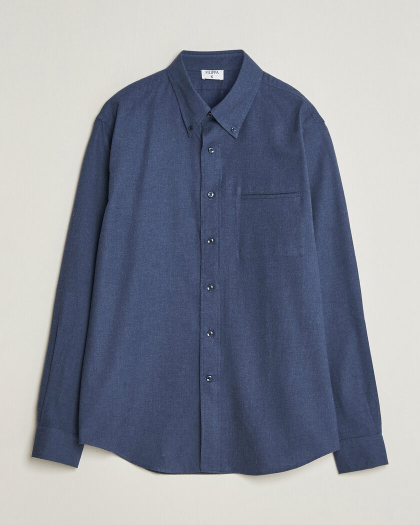 Filippa K Zack Flannel Shirt Navy – Blau