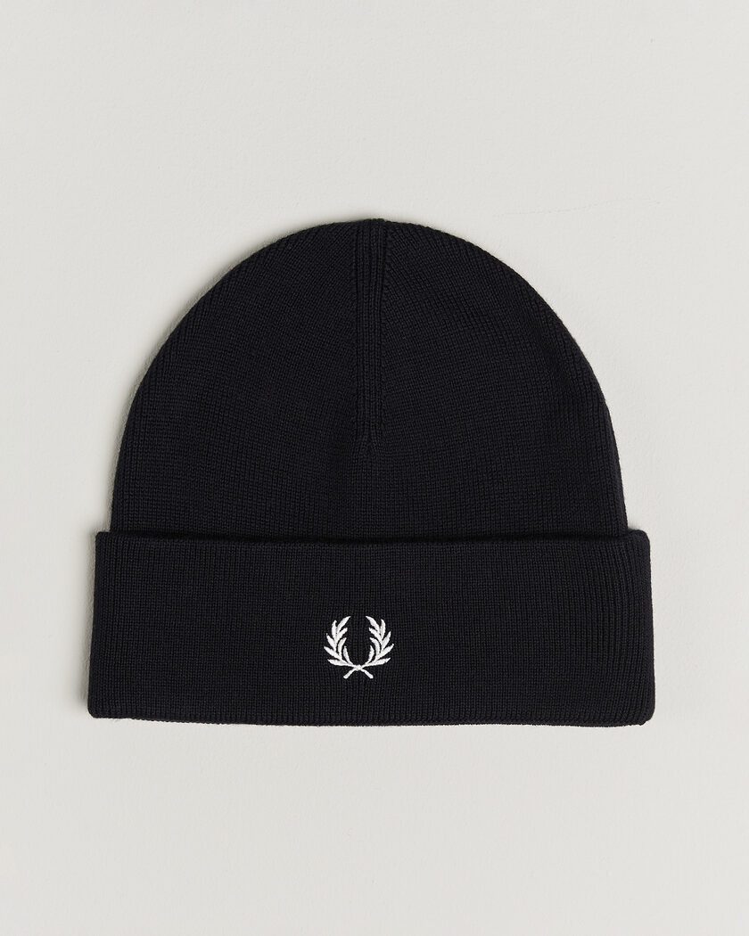 Fred Perry Merino Wool Beanie Navy – Blau