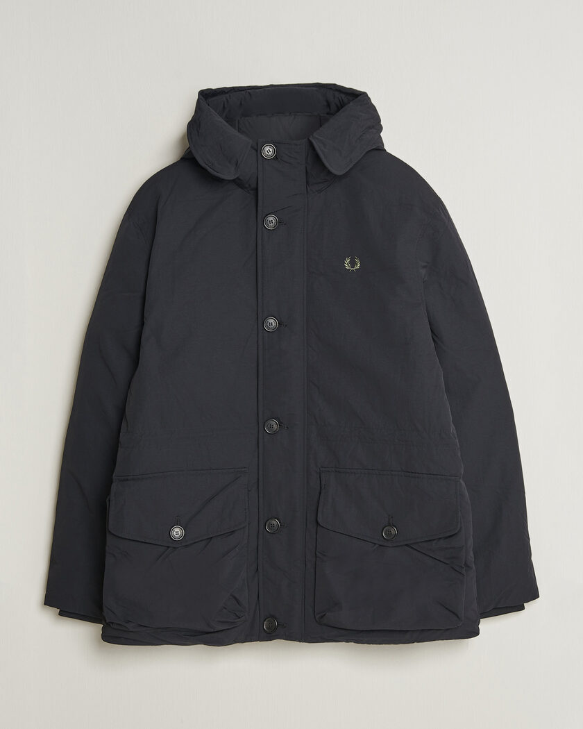 Fred Perry Padded Patch Pocket Parka Black – Schwarz