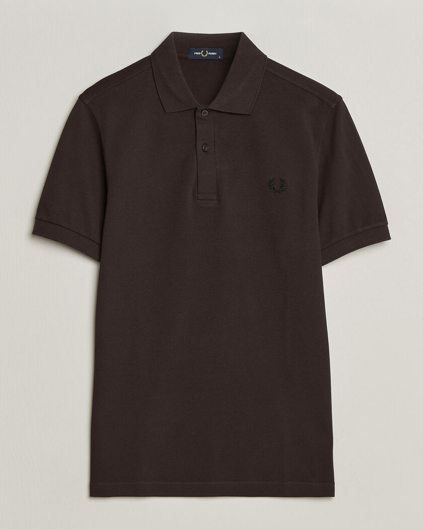 Fred Perry Plain Polo Shirt Night Rich Brown – Braun