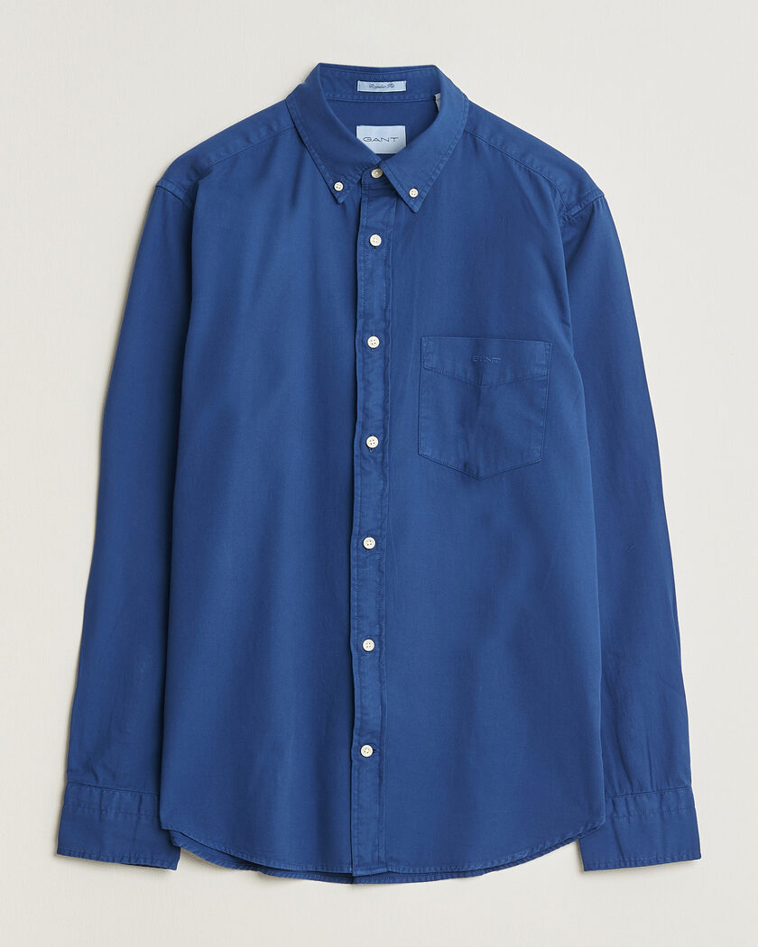Gant Regular Fit Garment Dyed Twill Shirt Crisp Blue – Blau