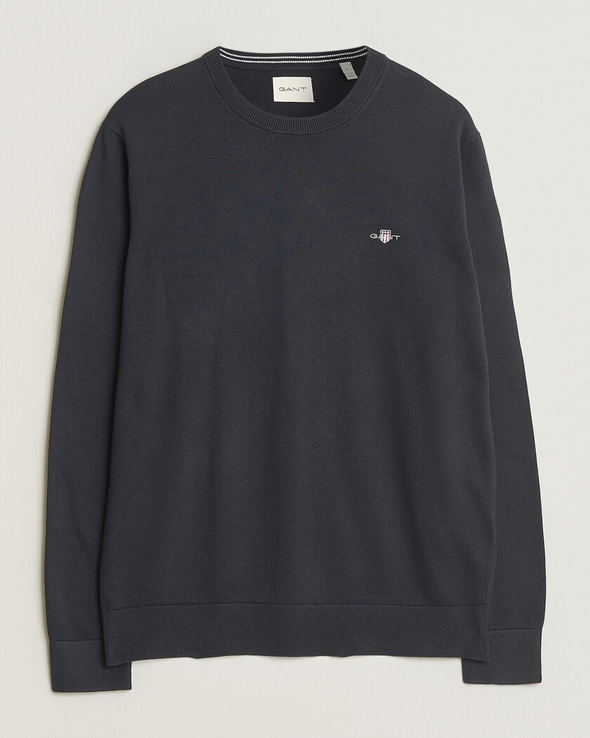 Gant Classic Cotton Crew Neck Black – Schwarz