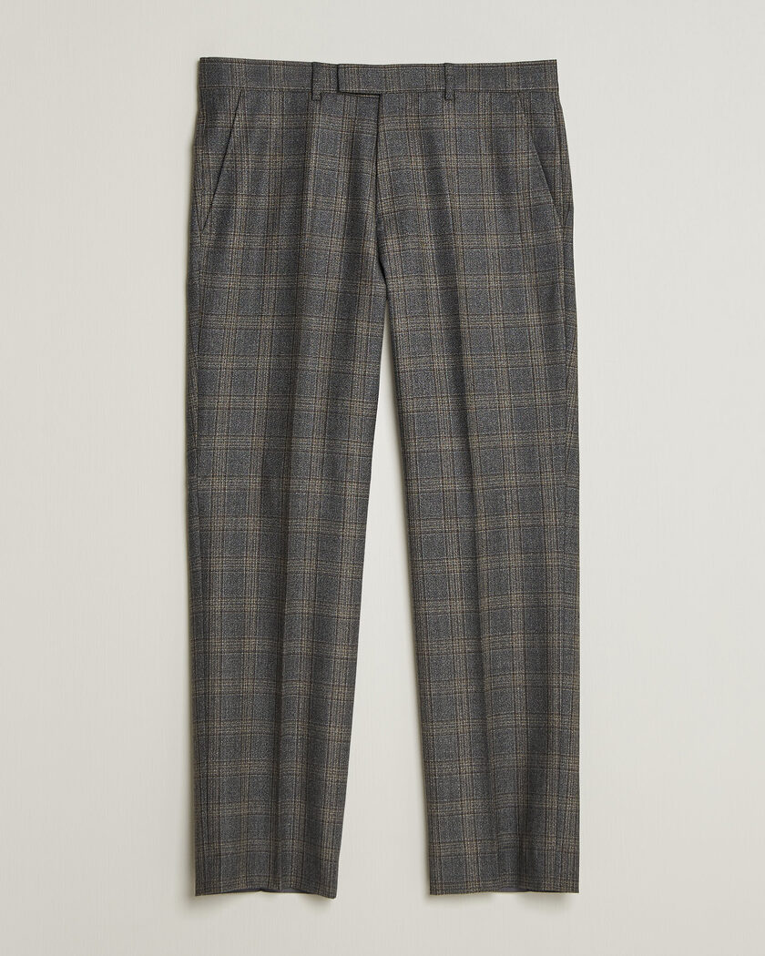 Gant Wool Glencheck Suit Trousers Ceramic Grey – Grau