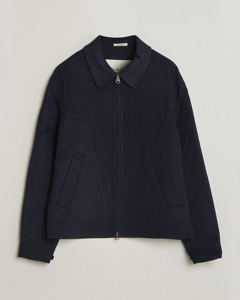 Gant Handstitched Wool/Cashmere Jacket Evening Blue – Blau