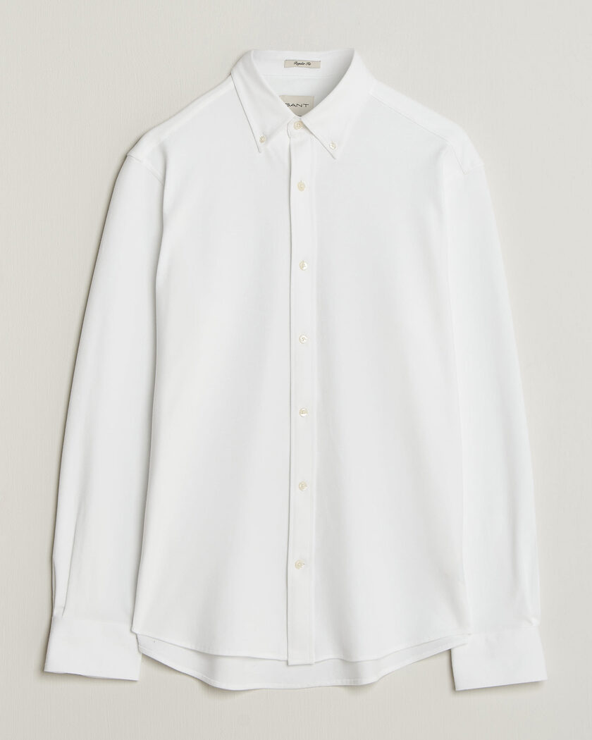 Gant Regular Fit Jersey Pique Shirt White – Weiß