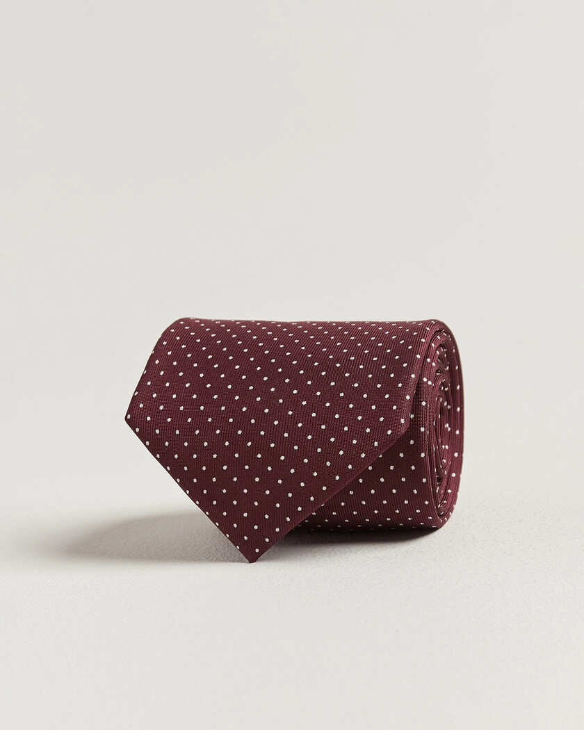 E. Marinella 3-Fold Printed Silk Tie Burgundy – Rot