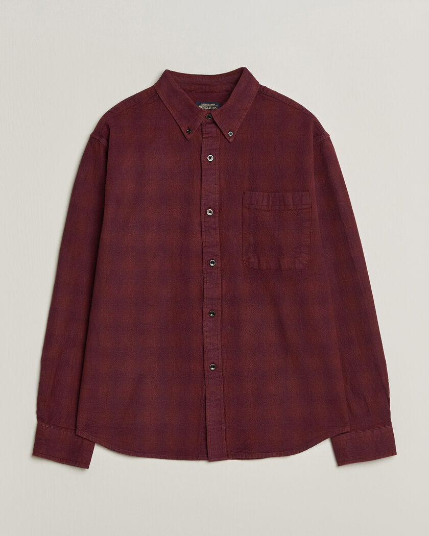 Pendleton Flannel Button Down Shirt Maroon Plaid – Rot