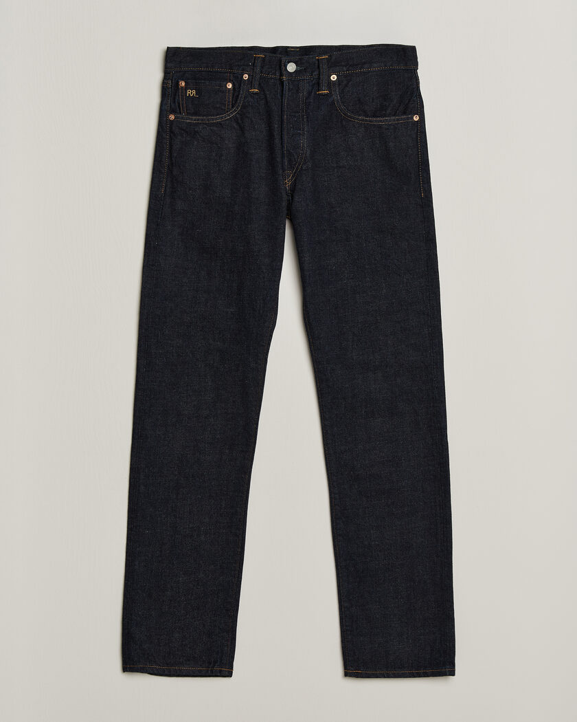 RRL Slim Fit Selvedge Jeans East/West Rinse – Blau