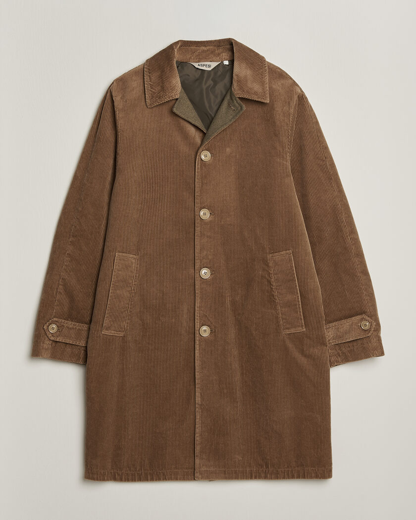 Aspesi Corduroy Raglan Coat Beige – Braun