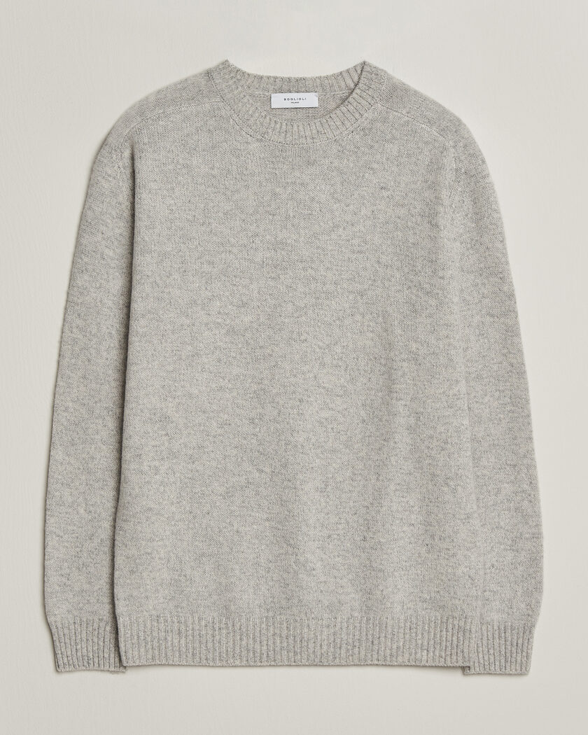 Boglioli Cloud Cashmere Crew Neck Light Grey – Grau