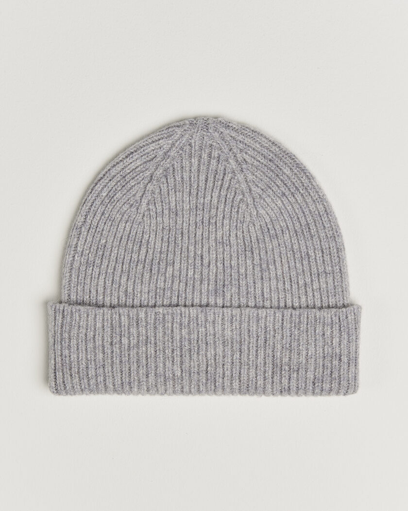 Robert Mackie Clyde Lambswool Beanie Light Grey – Grau
