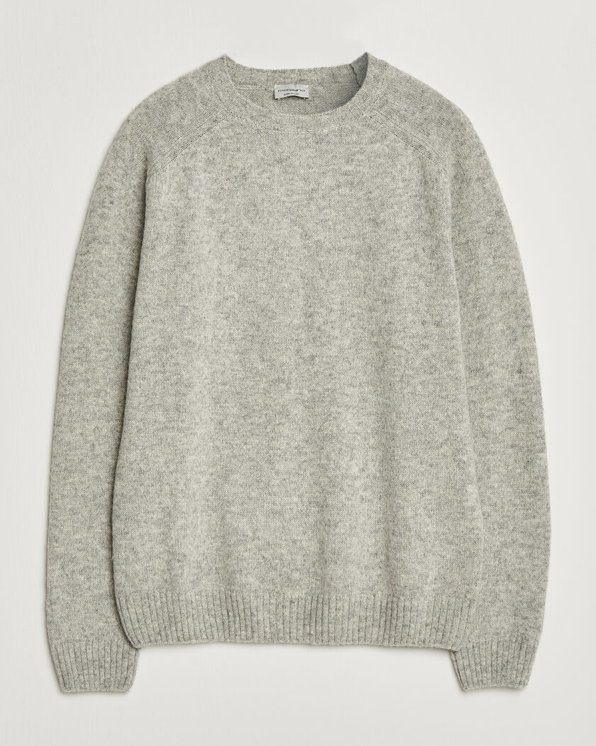 Morgano Brushed Wool Crewneck Grey – Grau