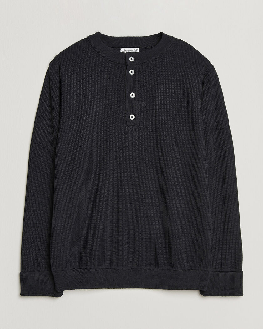 S.N.S. Herning Stamina Rib Henley Navy Blue – Blau