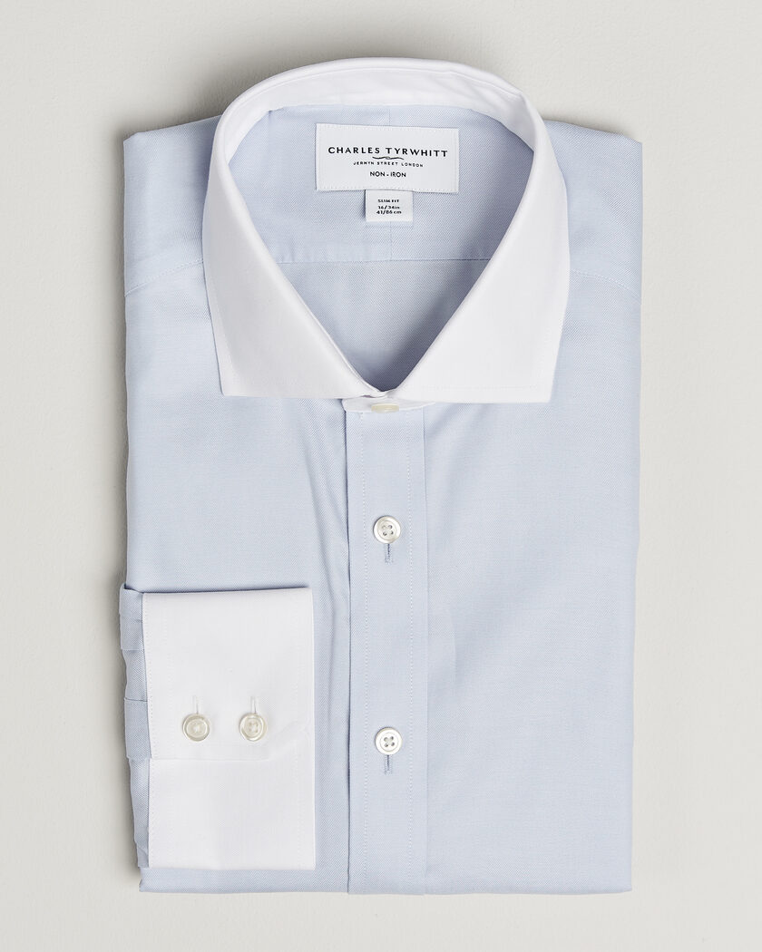 Charles Tyrwhitt Slim Fit Non Iron Plain Winchester Shirt Light Blue – Blau