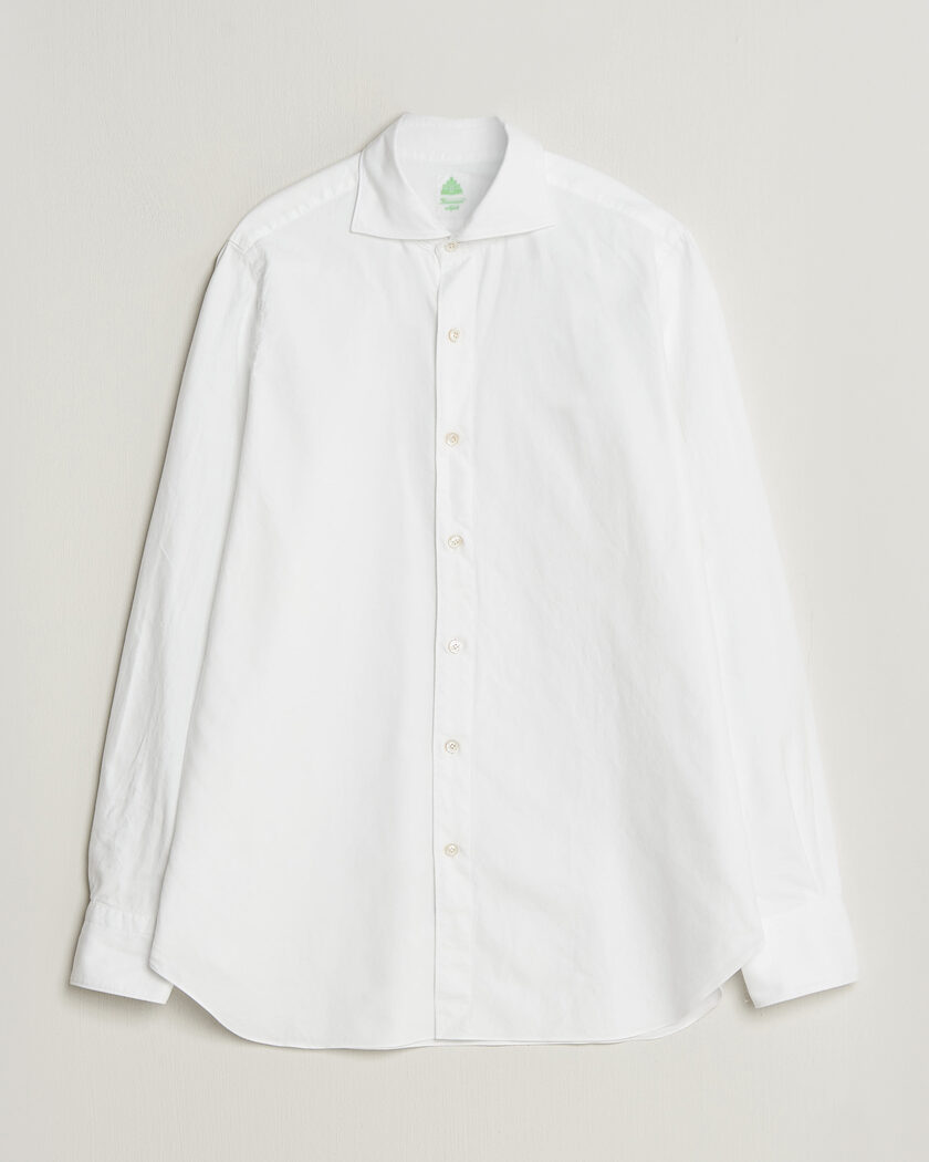 Finamore Napoli Gaeta Flannel Sport Shirt White – Weiß