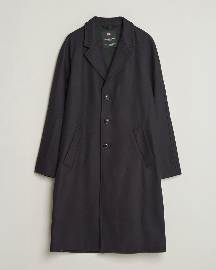 Gloverall Chesterfield Wool/Cashmere Refined Coat Navy – Blau