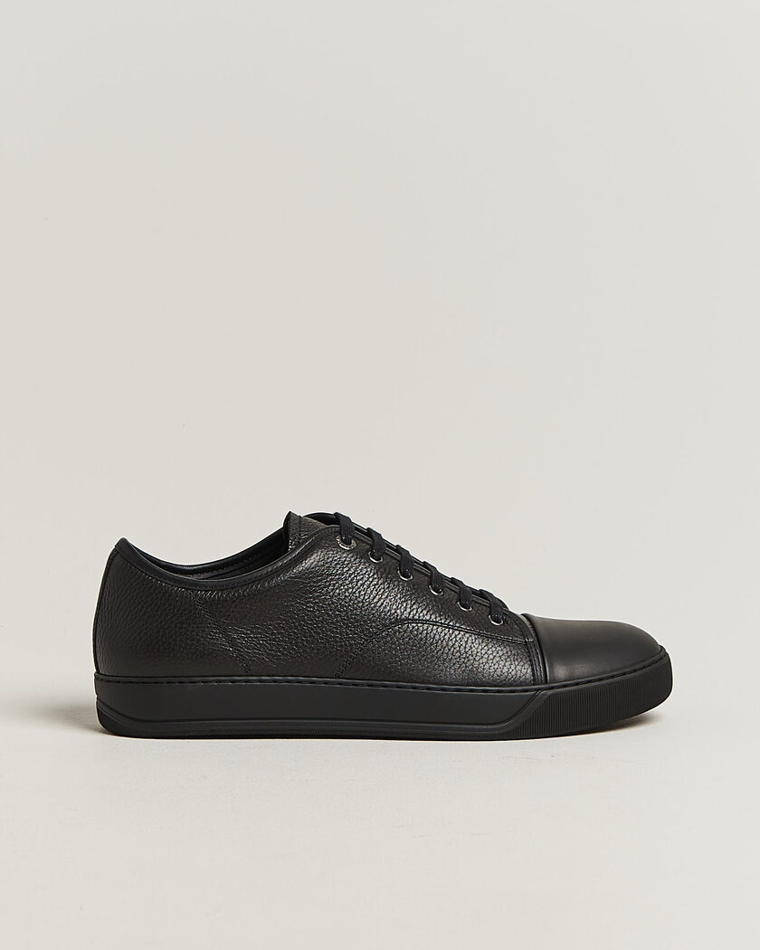 Lanvin DBB1 Grain Leather Cap Toe Sneaker Black – Schwarz